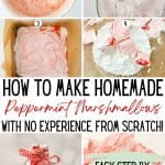 These Peppermint Marshmallows are simple to make and delicious to consume. Holiday treats are so easy to do thanks to this recipe. This homemade marshmallow recipes is a perfect DIY gift idea for the holidays. Wrap them up with a mug and a packet of hot chocolate for an easy food gift idea.