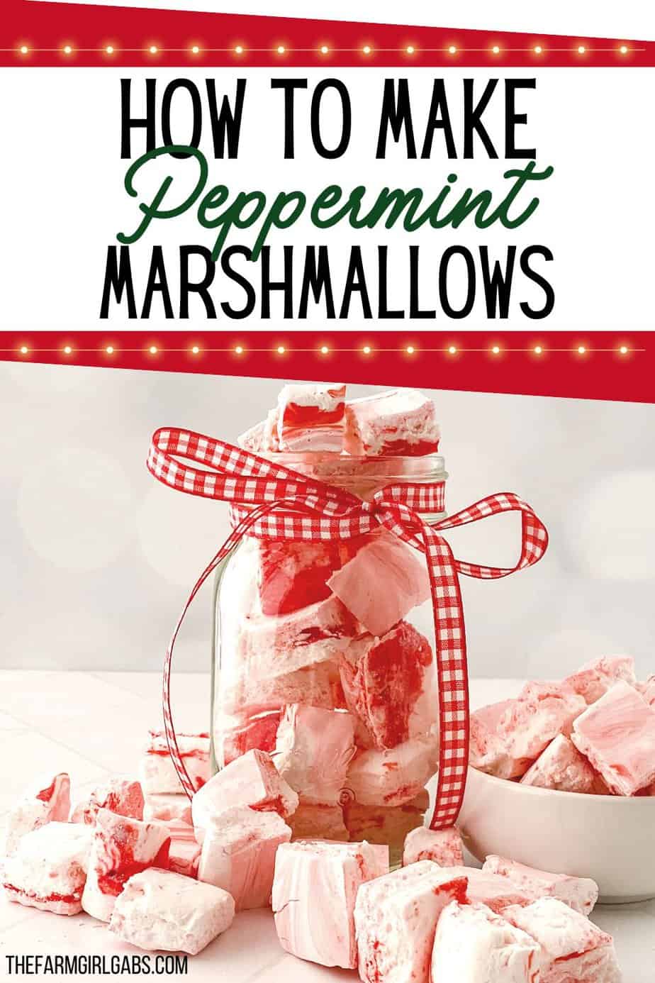 These Peppermint Marshmallows are simple to make and delicious to consume. Holiday treats are so easy to do thanks to this recipe. This homemade marshmallow recipes is a perfect DIY gift idea for the holidays. Wrap them up with a mug and a packet of hot chocolate for an easy food gift idea.