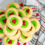 Grinch Thumbprint Cookies