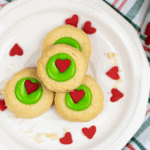 Grinch Thumbprint Cookies