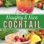 Craving a tasty pick-me-up to enjoy this holiday season? Look no further than the Naughty and Nice Cocktail. This Christmas cocktail recipe is a perfect blend of cranberry, orange, and grapefruit juices with whiskey and more!
