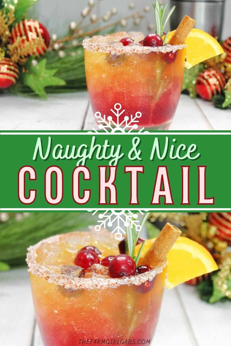 Craving a tasty pick-me-up to enjoy this holiday season? Look no further than the Naughty and Nice Cocktail. This Christmas cocktail recipe is a perfect blend of cranberry, orange, and grapefruit juices with whiskey and more!