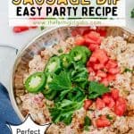 Searching for an easy dip recipe that is a real crowd-pleaser? This 3 Ingredient Rotel Sausage Dip recipe is loaded with zesty flavor, and is the perfect appetizer for any occasion