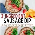Searching for an easy dip recipe that is a real crowd-pleaser? This 3 Ingredient Rotel Sausage Dip recipe is loaded with zesty flavor, and is the perfect appetizer for any occasion