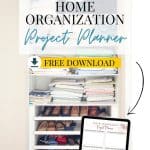 The kitchen is the heart of the home. Keeping it organized is key. Ready to get started? Check out these easy Kitchen Organization Ideas. Be sure to also download the free home organization printable. These easy organization hacks will help you organize your home.