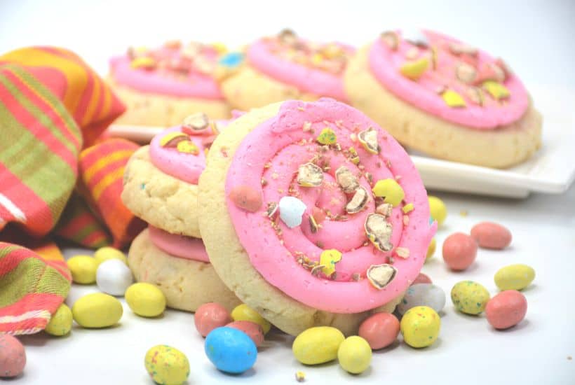 Enjoy a sweet holiday treat with these flavorful Copycat Crumbl Easter Whopper Cookies. From the bright pink frosting to their slightly soft texture, these cookies are sure to put a smile on your face!