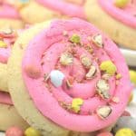 Enjoy a sweet holiday treat with these flavorful Copycat Crumbl Easter Whopper Cookies. From the bright pink frosting to their slightly soft texture, these cookies are sure to put a smile on your face!