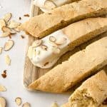 Whip up this easy Blondie Biscotti recipe from scratch and have a sweet, tasty treat to enjoy with your morning coffee or hot tea. The biscotti has the perfect crisp texture with added almond slivers for extra flavor.