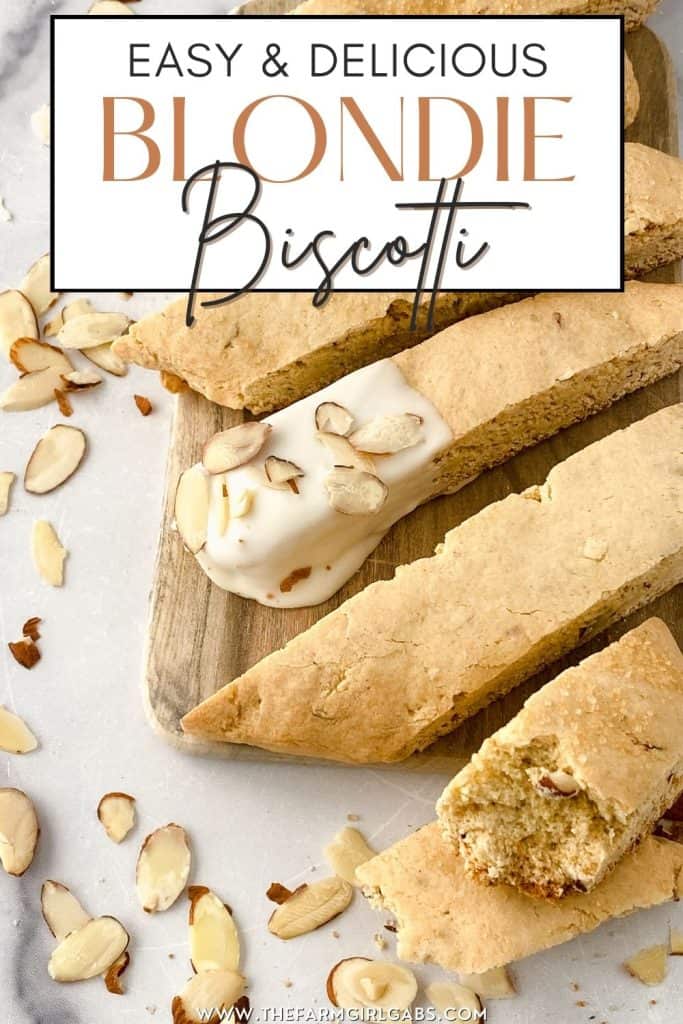 Whip up this easy Blondie Biscotti recipe from scratch and have a sweet, tasty treat to enjoy with your morning coffee or hot tea. The biscotti has the perfect crisp texture with added almond slivers for extra flavor.