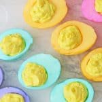 This easy recipe for Colorful Dyed Easter Deviled Eggs will take your deviled eggs to the next level this Easter. They're bright, fun, and super flavorful!