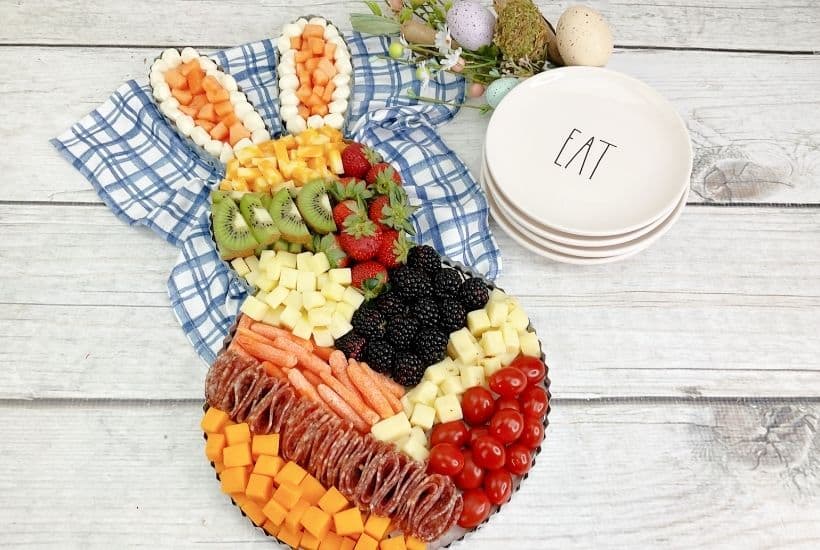 You can't go wrong making this Bunny Charcuterie Board. You'll love how adorable it turns out! This charcuterie board is an easy appetizer idea for your Easter Dinner menu.