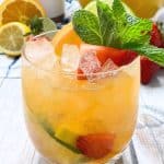 Who says you need to visit the bar for fresh, flavorful adult-friendly beverages? Learn how to easily prepare an incredible White Wine Sangria in no time with this simple, stress-free recipe. This is an easy summer drink recipe.