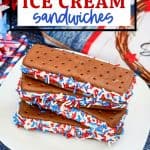 Are you in a patriotic mood or looking forward to celebrating a holiday like July 4th with family and friends? If so, make these simple, stress-free Patriotic Ice Cream Sandwiches in seconds and have them ready to serve! They're the perfect treat to eat on a hot summer day when craving something sweet that can cool you down!