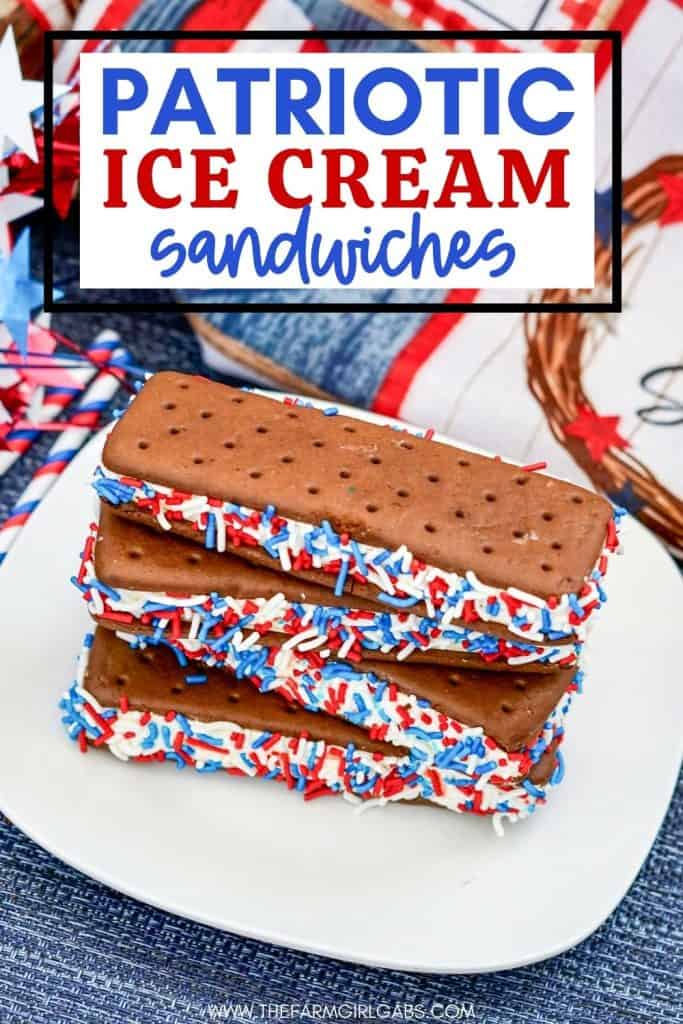 Are you in a patriotic mood or looking forward to celebrating a holiday like July 4th with family and friends? If so, make these simple, stress-free Patriotic Ice Cream Sandwiches in seconds and have them ready to serve! They're the perfect treat to eat on a hot summer day when craving something sweet that can cool you down!