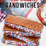 Are you in a patriotic mood or looking forward to celebrating a holiday like July 4th with family and friends? If so, make these simple, stress-free Patriotic Ice Cream Sandwiches in seconds and have them ready to serve! They're the perfect treat to eat on a hot summer day when craving something sweet that can cool you down!