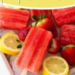 Cool down on a warm summer day with these refreshingly delicious Strawberry Lemon Popsicles. They’re fruity, flavorful, and naturally good for you. This easy popsicle recipe is a great treat for kids and adults.