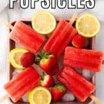 Cool down on a warm summer day with these refreshingly delicious Strawberry Lemon Popsicles. They’re fruity, flavorful, and naturally good for you. This easy popsicle recipe is a great treat for kids and adults.