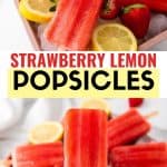 Cool down on a warm summer day with these refreshingly delicious Strawberry Lemon Popsicles. They’re fruity, flavorful, and naturally good for you. This easy popsicle recipe is a great treat for kids and adults.