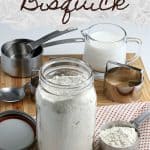 Ditch the boxed stuff and make this Homemade Bisquick Mix from scratch with just four ingredients. Once you have the mix, you can use it to prepare pancakes, muffins, biscuits, and so much more.