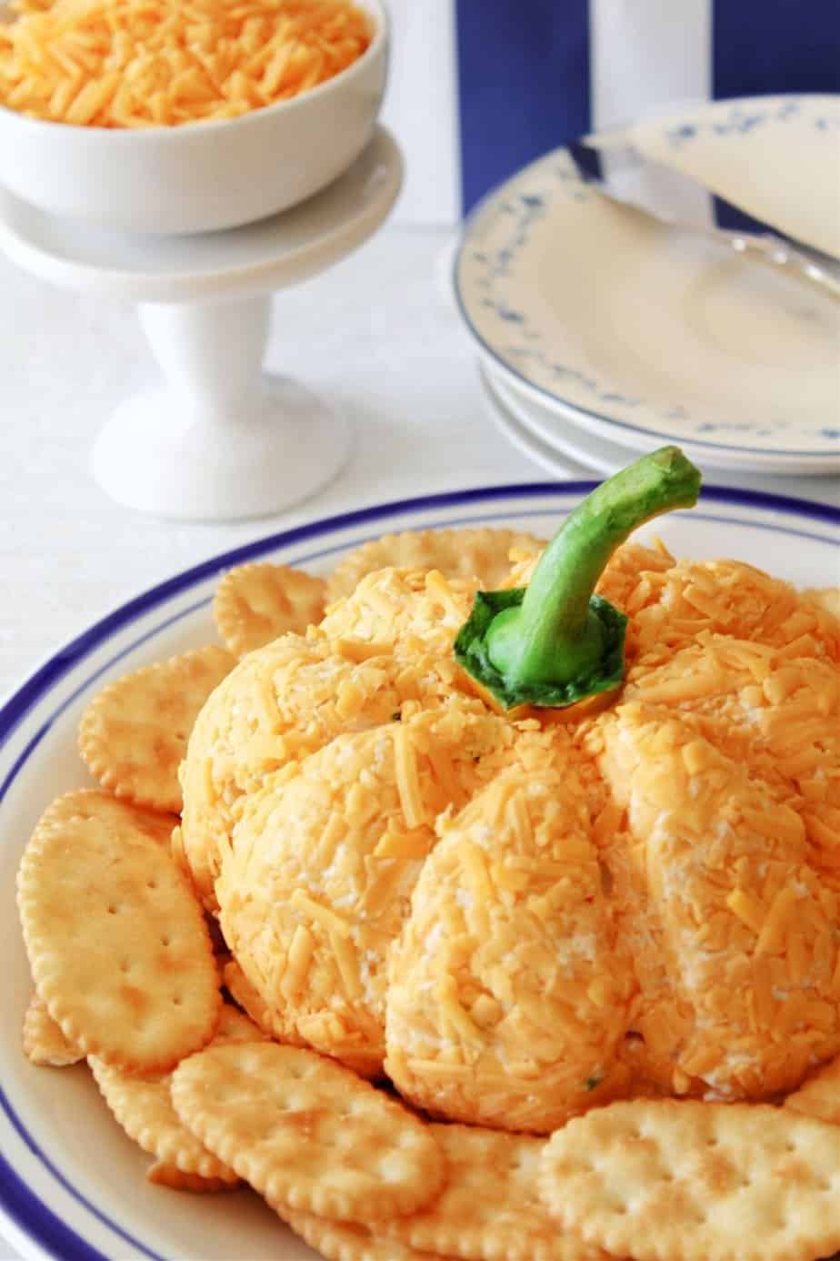 Pumpkin Shaped Cheese Ball - The Farm Girl Gabs®