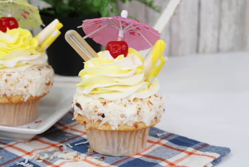 Pina Colada cupcakes are soft, fluffy, and filled with classic tropical flavors. These tropical-flavored cupcakes are a must-try dessert recipe.