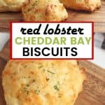 The next time you’re craving those cheesy biscuits from the popular seafood chain, ditch the trip to the restaurant and prepare these Copycat Red Lobster Cheddar Bay Biscuits instead. They’re easy, cheesy, and absolutely delicious! These Copycat Red Lobster Cheddar Bay Biscuits are more than delicious, they are scrumptious. You can make them right at home.