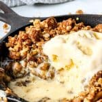 Nothing screams fall like an easy apple dessert. If you're one of those people looking for new recipes to test out, this Cast Iron Apple Crisp won't disappoint you. Prepared with flavorful ingredients like granny smith apples, cinnamon, brown sugar, nutmeg, and more, it won't take long for you to assemble this delicious dessert.