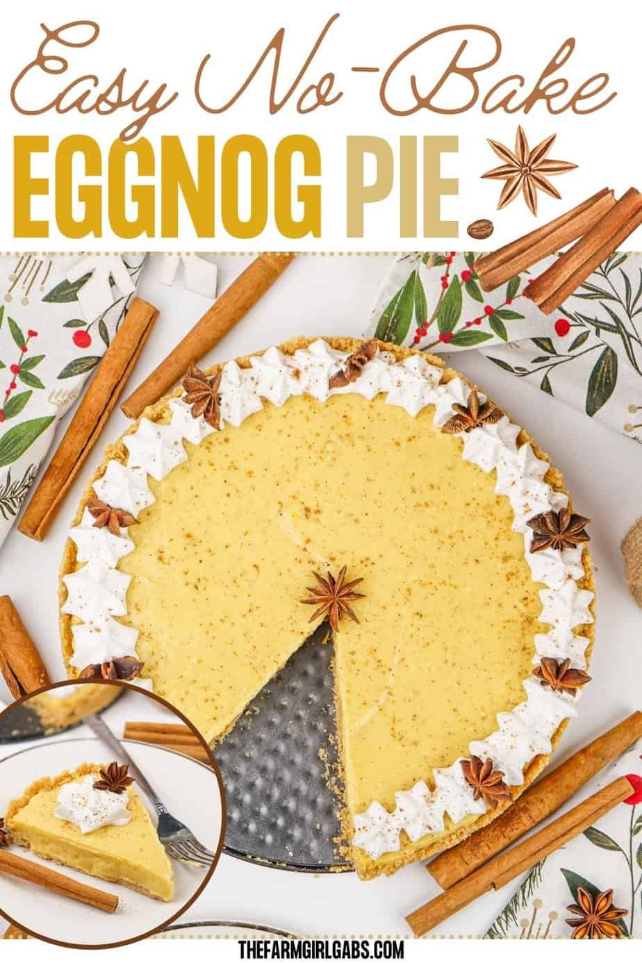 No Bake Eggnog Pie The Farm Girl Gabs® 3090