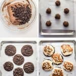 These Soft & Chewy Snickers Cookies are a delightful treat that has all the flavors of a Snickers bar. The double chocolate cookies are soft and chewy while the nougat whipped frosting adds a totally different chewy element. Topped with melted caramel, chocolate, and peanuts, these Snickers cookies truly are the perfect sweet treat.