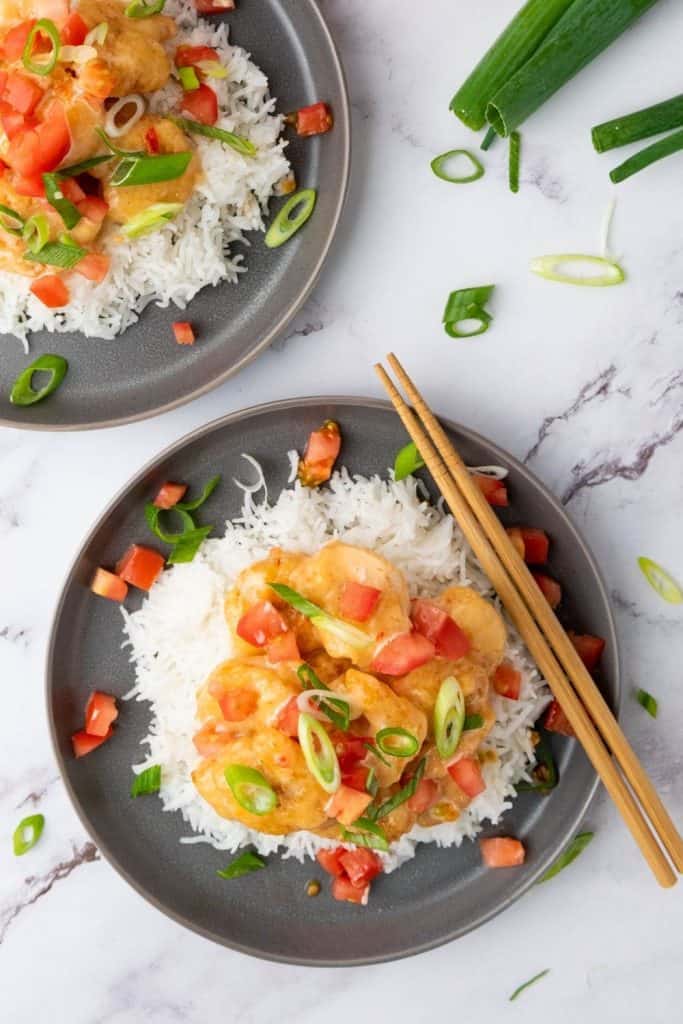 This Bang Bang Shrimp recipe is delicious and so easy! The perfectly cooked shrimp are coated in a flavorful spicy sauce to make the perfect appetizer or a main meal when served over rice. This easy recipe is my version of the popular Bonefish grill bang bang shrimp.