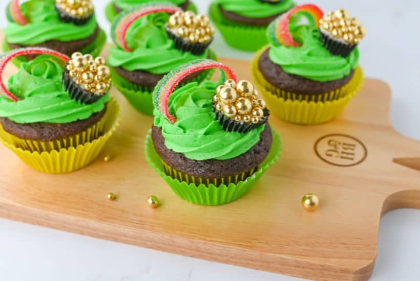 Bring the magic of the Irish to your dessert table with these whimsical Pot of Gold St. Patrick's Day Cupcakes! A delightful spin on classic chocolate cupcakes, these treats are sure to delight both kids and adults alike.
