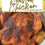 This Dutch Oven Roasted Chicken is the ultimate one-pot meal! Juicy chicken with a crispy golden brown skin is roasted to perfection with lemon and garlic, along with potatoes that soak up all the delicious flavors.