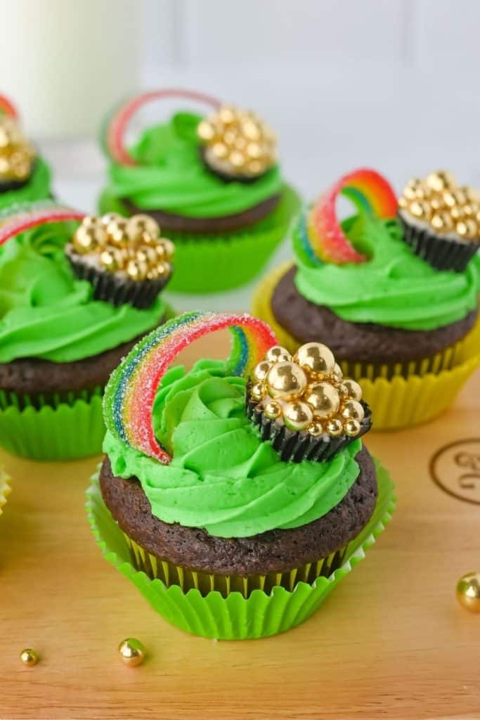 Bring the magic of the Irish to your dessert table with these whimsical Pot of Gold St. Patrick's Day Cupcakes! A delightful spin on classic chocolate cupcakes, these treats are sure to delight both kids and adults alike.