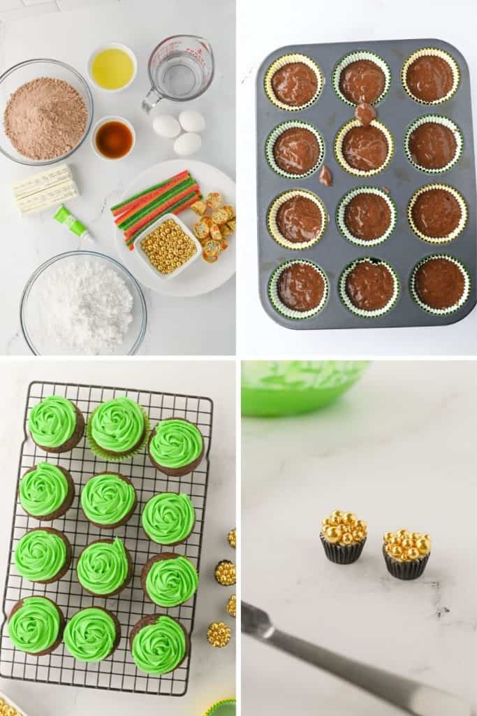 Bring the magic of the Irish to your dessert table with these whimsical Pot of Gold St. Patrick's Day Cupcakes! A delightful spin on classic chocolate cupcakes, these treats are sure to delight both kids and adults alike.