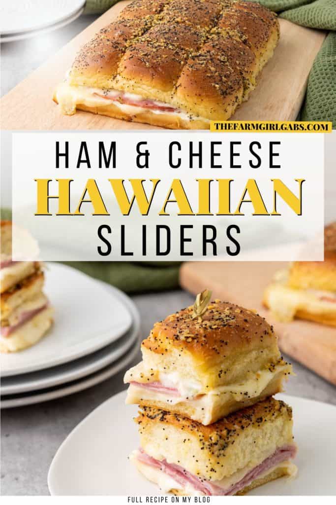 These Ham and Cheese Hawaiian Sliders are the ultimate party appetizers! Sweet Hawaiian rolls packed with savory ham, melty Swiss cheese, and a deliciously sweet and tangy glaze. This classic recipe is a family favorite.