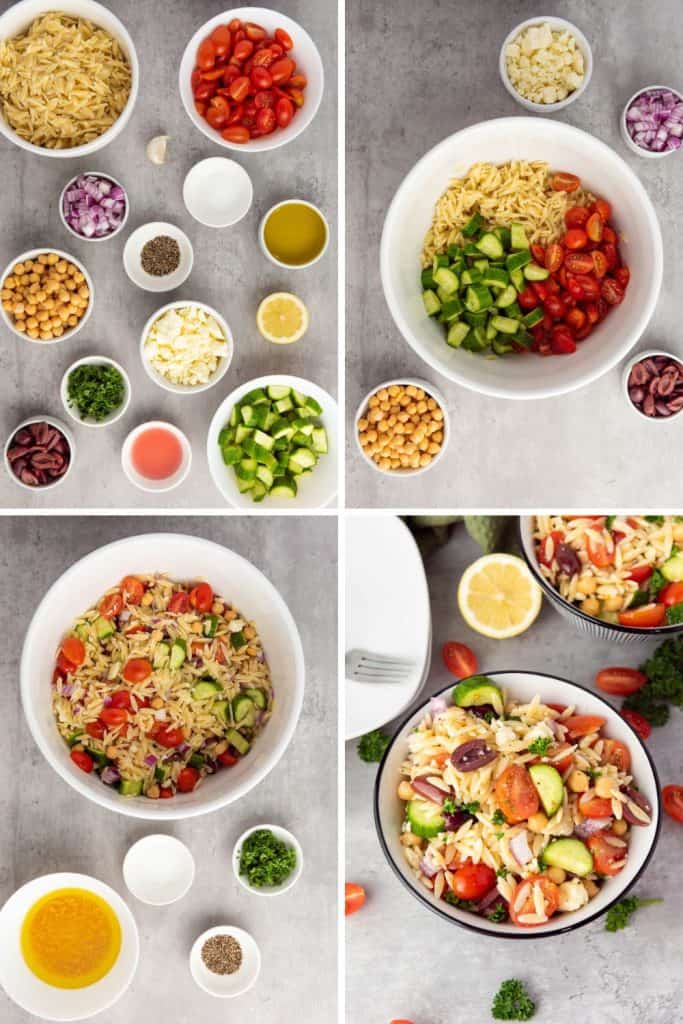 When it comes to side dishes, this simple Greek Orzo Salad is one of my family's favorite recipes. No cookout is complete without this healthy pasta salad recipe full of Greek flavor.