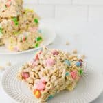 Made with Lucky Charms cereal, gooey marshmallows, and a bit of butter, these Lucky Charms treats are so quick and easy and will bring a smile to your face in no time. In just a few simple steps, you'll have a nostalgic snack that's perfect for sharing with friends or taking to school parties. This easy no bake treat isn't just for St. Patrick's Day.