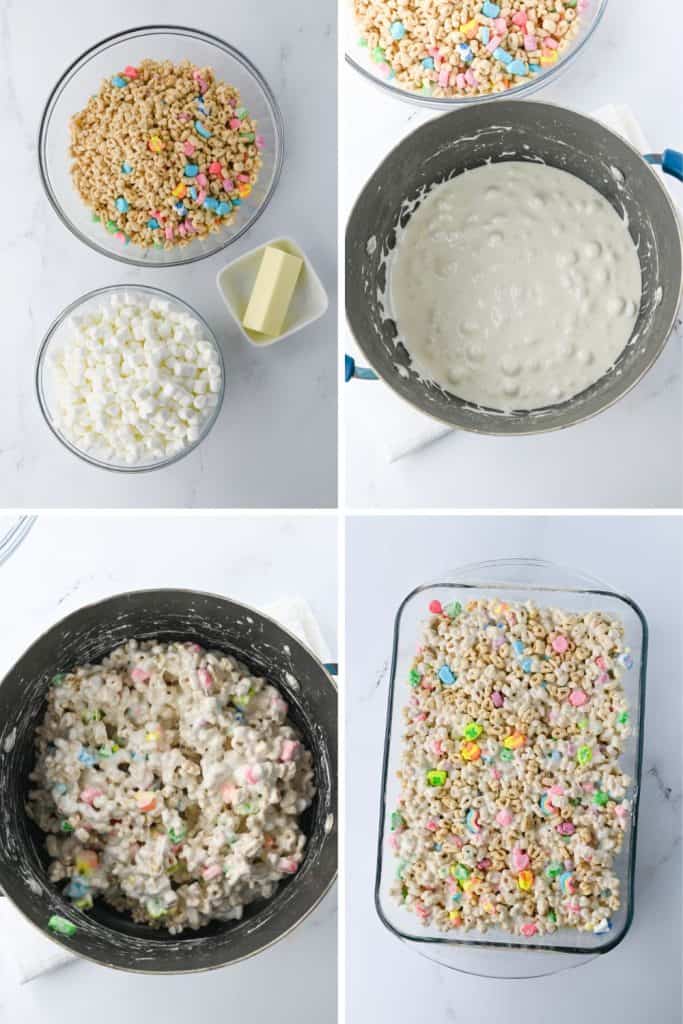 Made with Lucky Charms cereal, gooey marshmallows, and a bit of butter, these Lucky Charms treats are so quick and easy and will bring a smile to your face in no time. In just a few simple steps, you'll have a nostalgic snack that's perfect for sharing with friends or taking to school parties. This easy no bake treat isn't just for St. Patrick's Day.