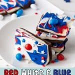 If you're looking for a fun and festive dessert to celebrate your patriotic spirit, this Red, White, and Blue Chocolate Bark is the perfect treat. It's a simple, no-bake recipe that combines the rich flavors of white and semi-sweet chocolate with bright colors that make it perfect for any American holiday!