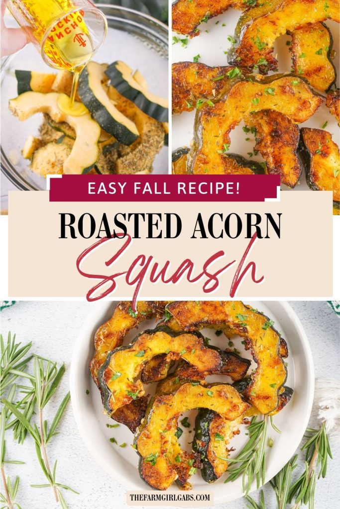 These Roasted Acorn Squash Slices are a super tasty, quick, and easy side dish. With few ingredients and minimal cook/prep time, this fall dish is great as a last-minute addition. The rich flavors of acorn squash are heightened by the aromatic herbs and brought full circle with the addition of parmesan and seasonings.