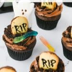 These Halloween Graveyard Cupcakes are a breeze to make, even if you're not a baking wizard. Starting with a box of Devil's Food cake mix means you'll have perfectly moist, chocolatey cupcakes every time. And let's be honest, on busy Halloween nights, we could all use a little shortcut magic!